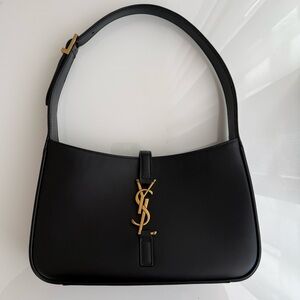 Saint Laurent Le 5 à 7 Smooth Leather Shoulder Bag Black Gold Hardware 2025
